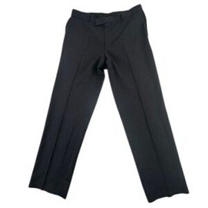 Hugo Boss Mens 38R Dress Pants Black Wool Flat Front Professional James Brown